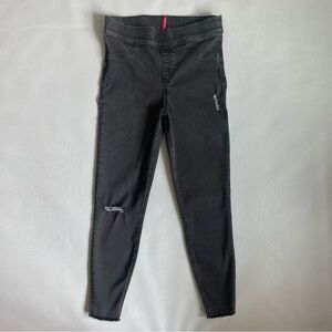 Spanx Black Distressed Pull on Ankle Jeggings Jeans Size Large
